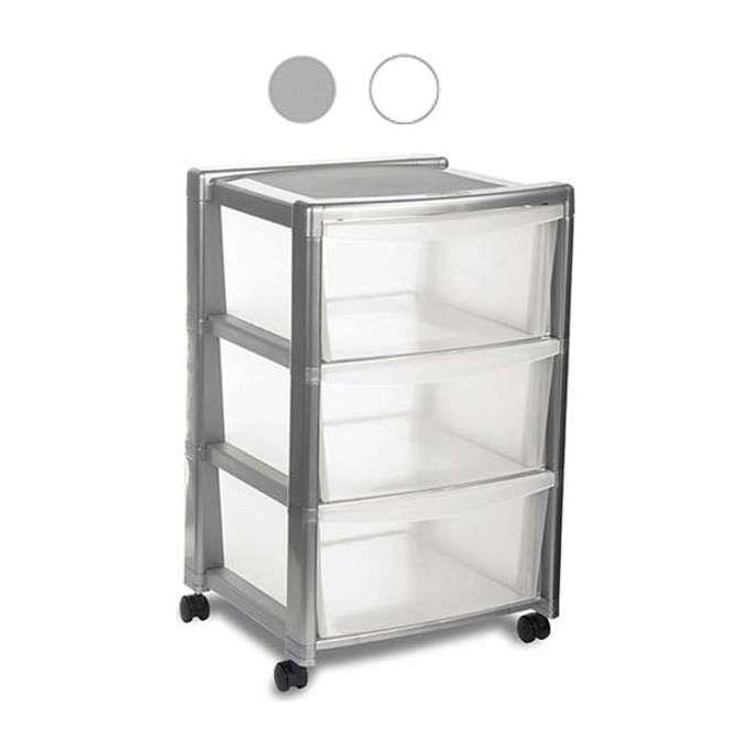 Stefanplast Cassettiera 3 Cassetti 40X40 H 63 Silver