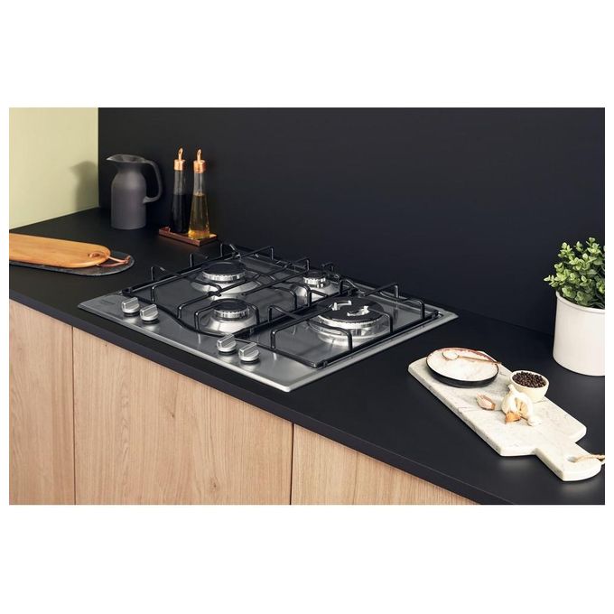 Hotpoint Piano Cottura a Gas 4 Zone 60 cm in Acciaio Inox PCN 642 T-IX-HAR Elegante e Funzionale