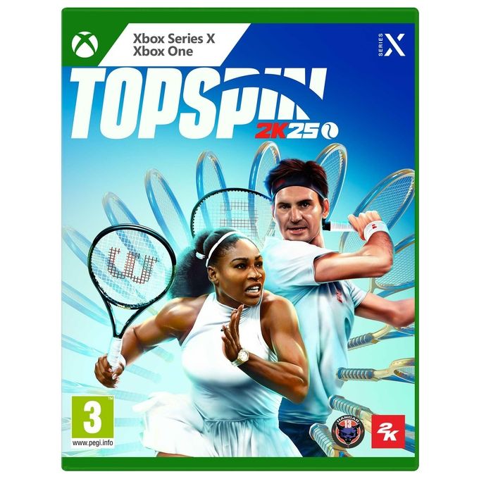 2K TOPSPIN 2K25 Videogioco Tennis con Leggende Federer e Williams Modalita' MyCAREER e World Tour Cross-Play Supportato colore Nero