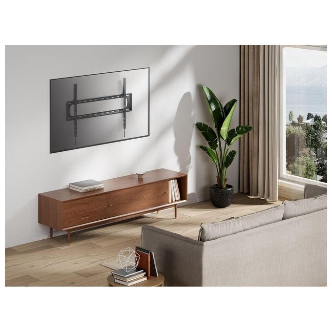 Equip 650338 Supporto a Parete Fisso per TV 60'' 120'' 120 Kg VESA 900x600 Acciaio inox colore Nero