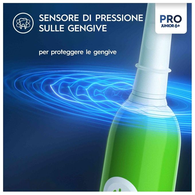 Oral-B 8006540743027 Junior Spazzolino elettrico rotante 3 modalita' Timer 2 min colore Verde