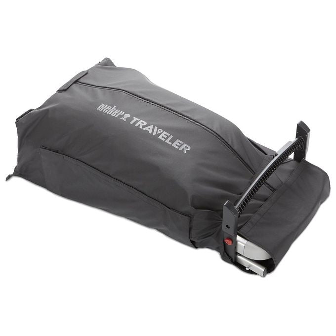 Weber 7030 Traveler Custodia Protettiva per Barbecue Portatile con Vano Portautensili e Tessuto Resistente a Grassi e Sporcizia colore Nero