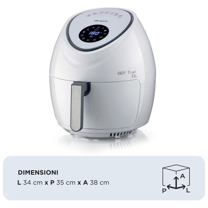 Ariete 00C461803AR0 Friggitrice ad aria XXL 7 L 1800 W Display LCD Comandi Touch Timer colore Bianco