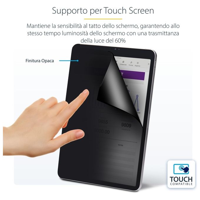 StarTech.com Filtro Privacy a 4 Posizioni per iPad Pro da 11'' Abilitato al Touch Antiriflesso