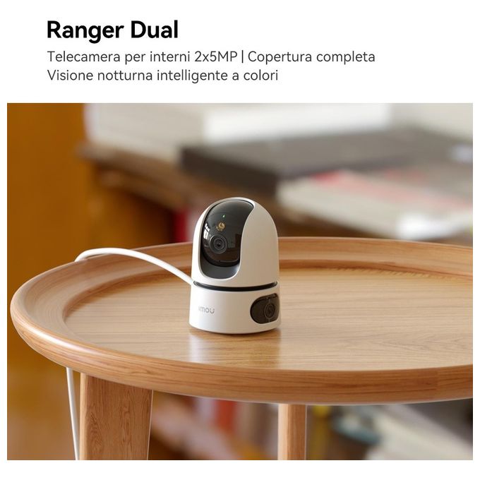 Imou IPC-S2XP-10M0WED Ranger Dual Telecamera IP Wi-Fi da Interno 10MP Doppia Ottica Pan Tilt AI Detection Audio Bidirezionale