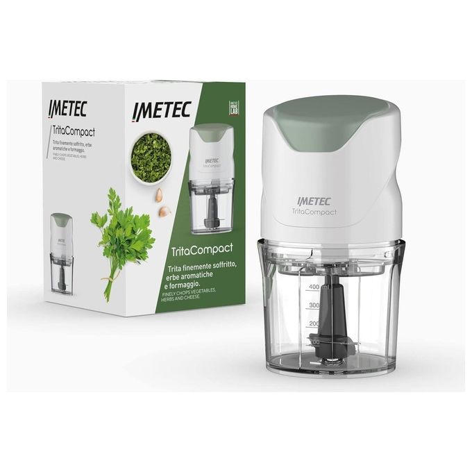 Imetec 7473 TritaCompact Tritatutto Elettrico 0.4 L 350 W 2 Lame Acciaio Inox colore Bianco Verde