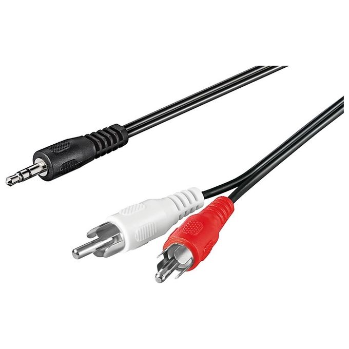 Goobay Cavo Stereo per Collegamento Casse-Pc 1 Connettore 3.5mm-2 Connettori Cinch Rca Maschio 10mt