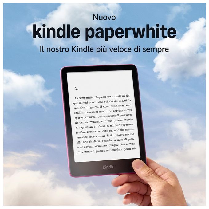 Amazon SA568B Kindle Paperwhite 12a Gen Ebook Reader 7'' 16 GB Wi-Fi IPX8 autonomia 12 settimane colore Rosa