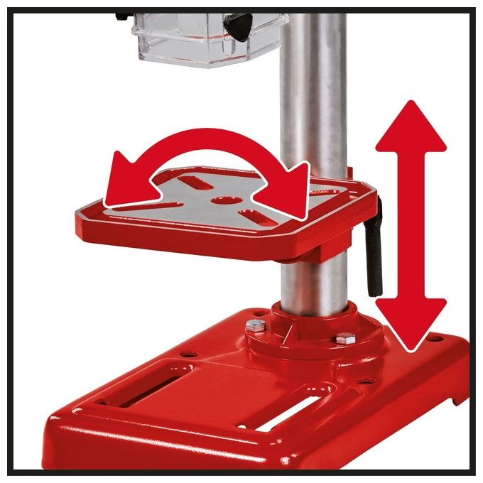Einhell 4520592 TC-BD 450 Trapano a Colonna Chiave 450 W 5 Velocita' 600-2650 rpm Inclinazione Tavolo -45 a 45° colore Nero Rosso
