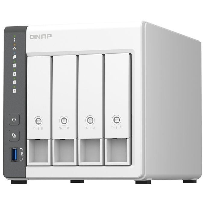 Qnap TS-433-4G NAS Tower 4 Bay ARM Cortex-A55 Quad-Core 2 GHz 4 GB RAM 2.5GbE QNAP QTS colore Bianco