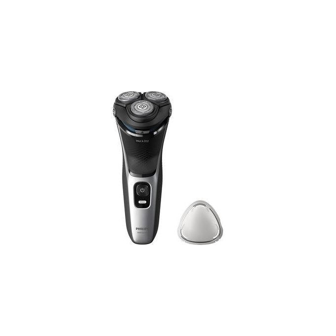 Philips S3143-00 Shaver 3000 Series Rasoio elettrico rotativo Wet Dry 3 testine autonomia 60 min colore Nero Argento