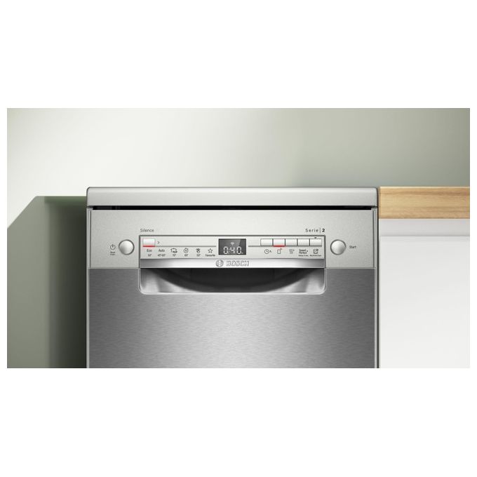 Bosch SPS2HKI58E Serie 2 Lavastoviglie Libera Installazione 10 coperti Classe E 46 dB Wi-Fi Home Connect (84.5x45x60 cm) colore Acciaio Inox