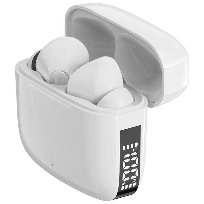 Denver TWE-61 Auricolari True Wireless Stereo In-ear Bluetooth 5.0 con Custodia di Ricarica colore Bianco
