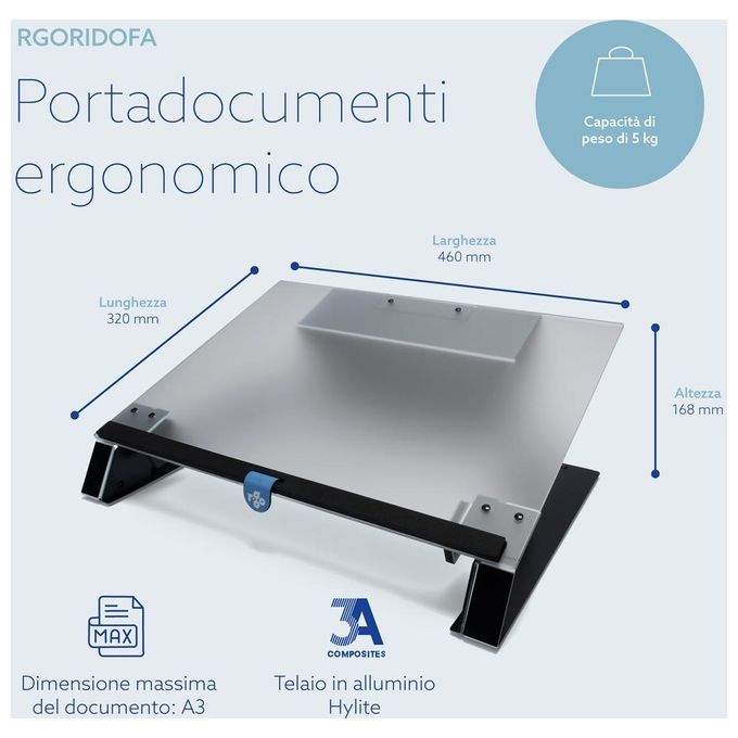 R-Go Tools RGORIDOFA Porta documenti Alluminio Acrilico Nero