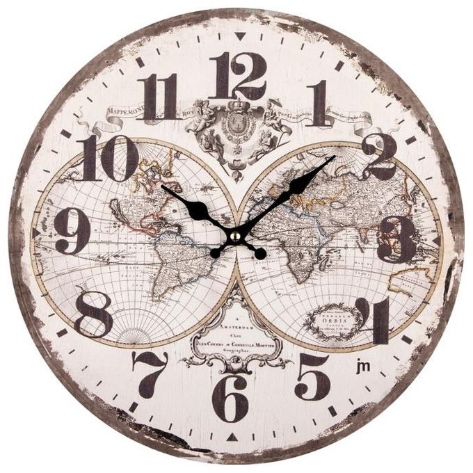 Lowell Orologio Parete Hold Style Cassa in Mdf Quadrante Anticato Diamertro 33.5cm
