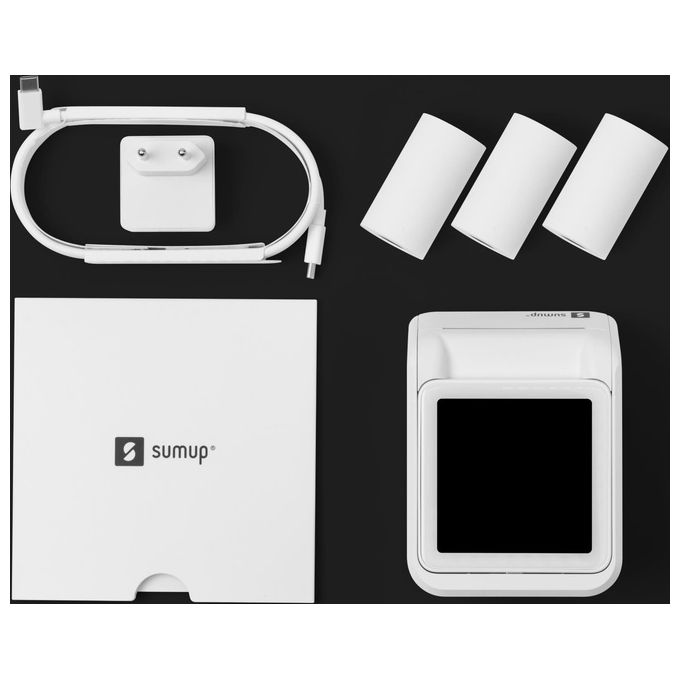 Sumup 800620001 Solo con Stampante POS Portatile Wi-Fi Dati Illimitati Touchscreen Stampa Termica colore Bianco