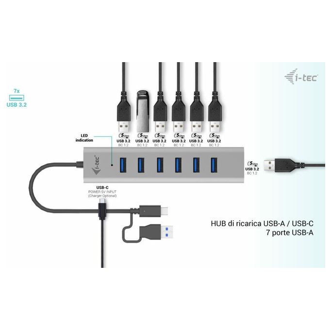 I-tec Usb-c Charging Metal Hub 7 Porte