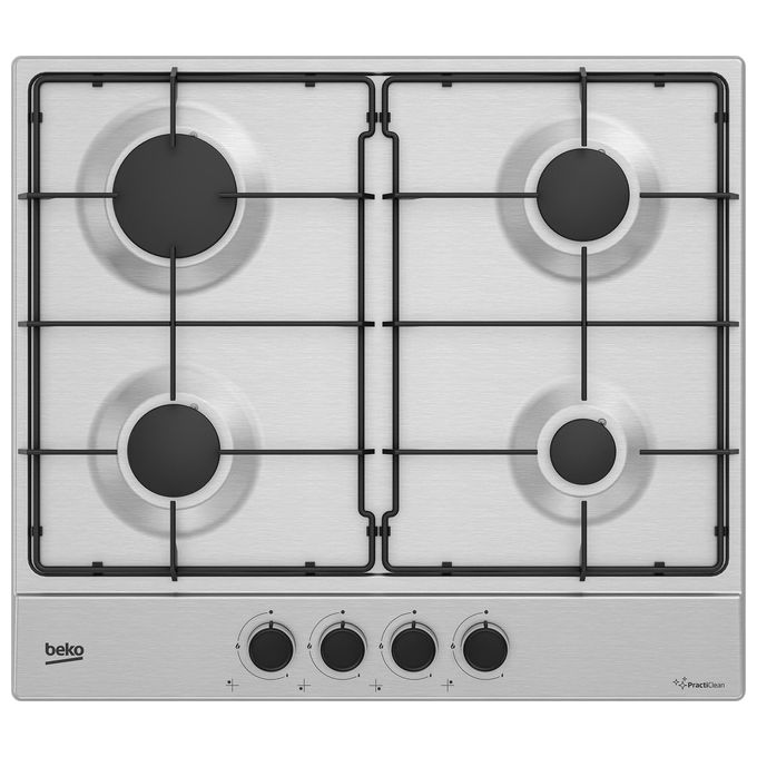 Beko HIAG64223SXE Piano cottura a Gas 60 cm 4 Fuochi PractiClean Gas Safety colore Acciaio Inox