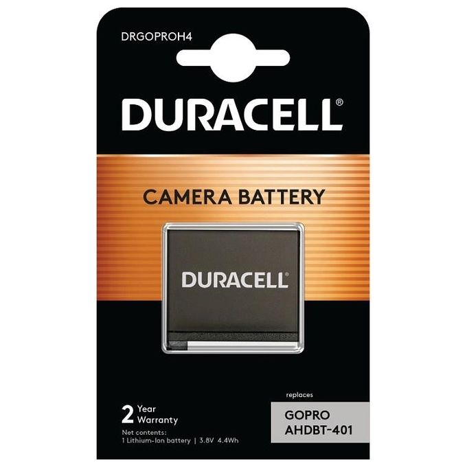 Duracell DRGOPROH4 Batteria per Action Cam Li-Ion 1160 mAh 3.8 V compatibile GoPro Hero 4 colore Nero