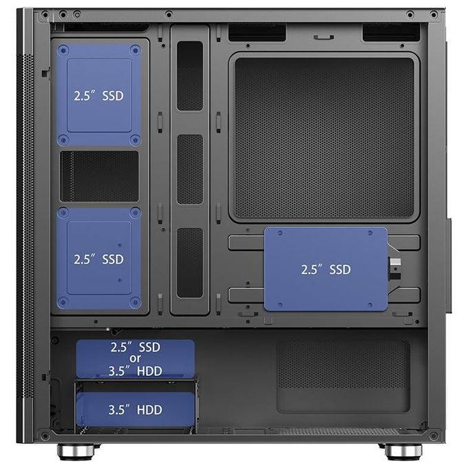 Itek ITGCAPM35B PROMESH 35B PC Case Mini Tower Micro ATX Mini ITX 3 Lati Mesh Type-C 2x USB 3.0 colore Nero