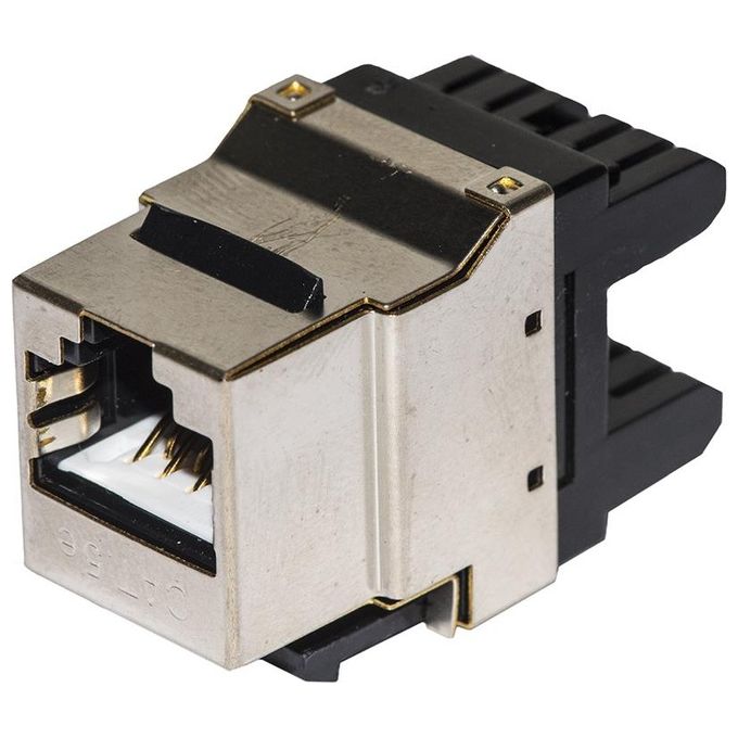 Link inserto jack schermato rj45 8 poli cat 5e 180° per reti