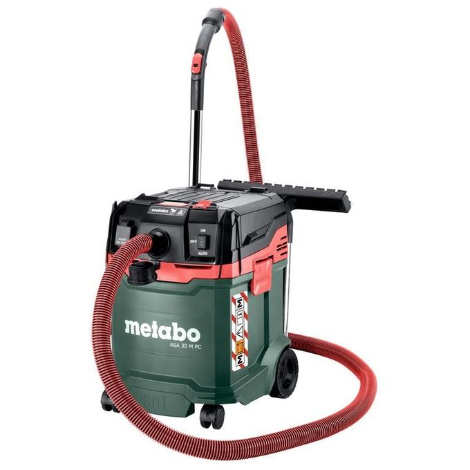 Metabo 602087000 ASA 30 M PC Aspiratore universale umido-secco classe M 30 L 1200 W PressClean antistatico colore Nero