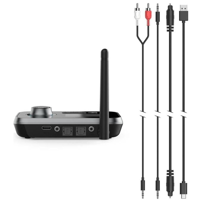 Hama 00205322 Link.it Duo Adattatore Bluetooth Trasmettitore e Ricevitore 2 in 1 Bluetooth 5.2 aptX Low Latency Portata 10 m colore Nero