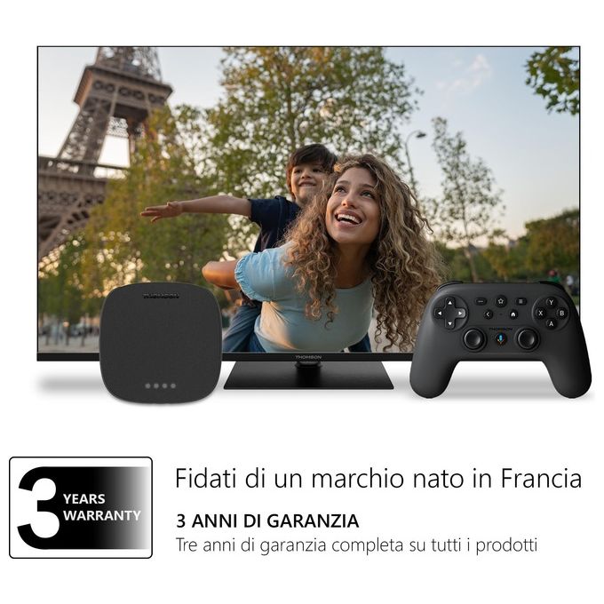 Thomson BOX PLUS 270G Streaming Box 4K Ultra HD Google TV Android 12 3GB 32GB Wi-Fi Dolby Vision colore Grigio