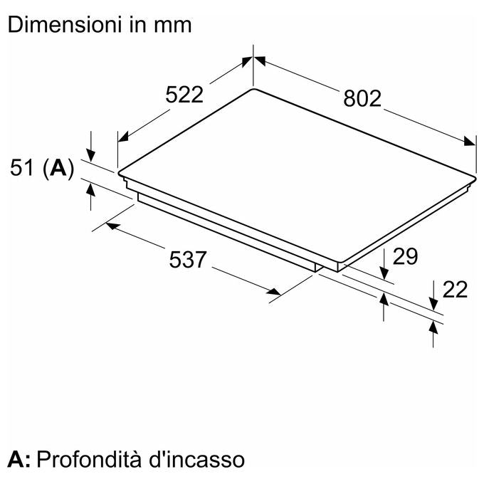Bosch PVS83KHC1Z Serie 6 Piano cottura a induzione 80 cm 4 zone Touch DirectSelect PowerBoost Wi-Fi Home Connect colore Nero