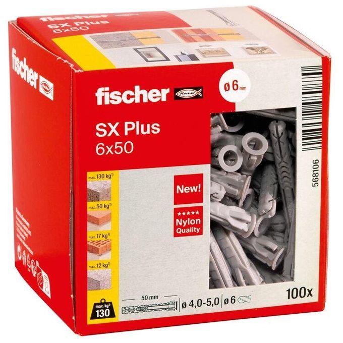 Fischer Tasselli SX Plus 6x50 100 Pezzi