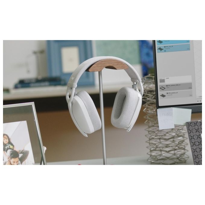 Logitech 981-001219 Zone Vibe 100 Auricolare Wireless Bluetooth 5.2 Microfono Boom con Cancellazione del Rumore Cuffie Circumaurali 40 mm Autonomia 20 Ore colore Bianco