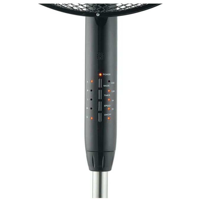 Ardes AR5ST40PNR STEELO Ventilatore a piantana 40 cm 3 velocita' telecomando timer oscillazione automatica colore Nero