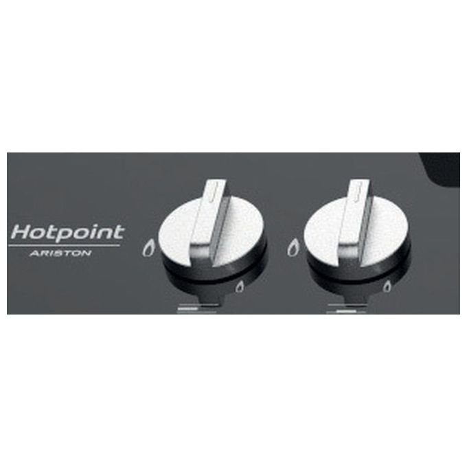 Hotpoint Ariston FTGHG 641 D-HA(BK) Piano Cottura a Gas in Vetro Temperato 4 Fuochi Griglie in Ghisa 60 cm Nero