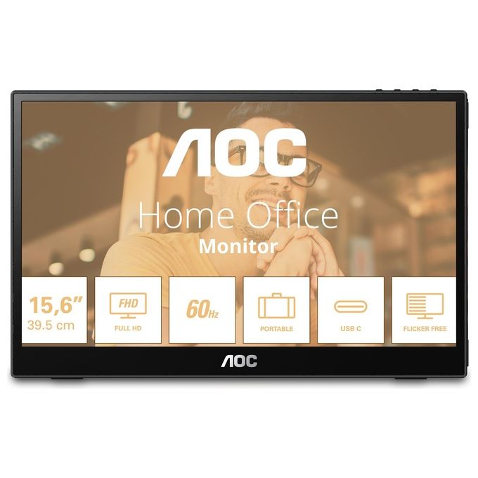AOC 16T3EA Monitor portatile 15.6'' Full HD IPS USB-C Autopivot flicker-free colore Nero