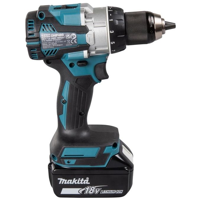 Makita DHP489RTJ LXT Trapano Avvitatore con Percussione Brushless 18V 110Nm 1800 rpm colore Nero Blu