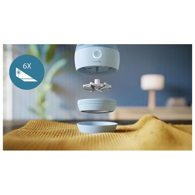 Philips GCA2100-20 Serie 1000 Levapelucchi Ricaricabile USB 90 min autonomia contenitore rimovibile colore Blu