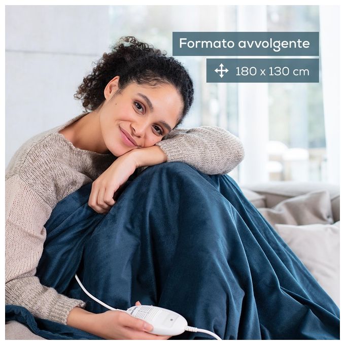 Beurer 42108 HD 75 Cosy Termocoperta 100W 6 livelli di temperatura 180x130 cm lavabile in lavatrice colore Ocean