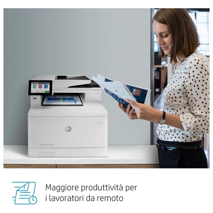 HP 3QA55A Color LaserJet Enterprise MFP M480f Stampante Multifunzione Laser A4 27 ppm colori Fronte Retro Automatico Fax USB Ethernet colore Bianco