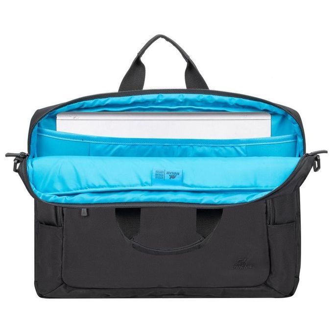 Rivacase 7531 Alpendorf Borsa Ventiquattrore per Notebook fino a 16'' in Poliestere Riciclato RPET con Tasca Imbottita e Tracolla Rimovibile colore Nero