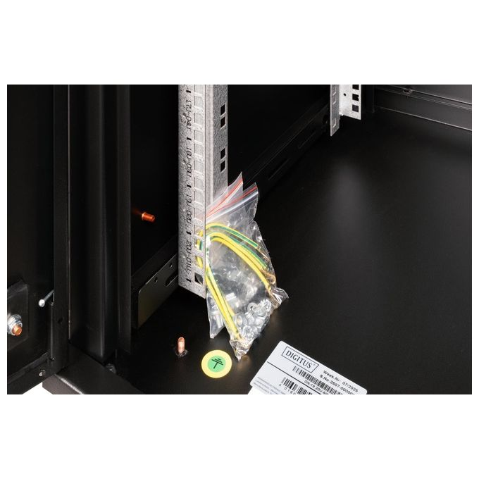 Digitus DN-19 20U-6-6-SW Serie Unique Armadio Rack 19 pollici 20U Profondita' Utile 450 mm Carico Massimo 100 Kg Porta in Vetro di Sicurezza IP20 colore Nero
