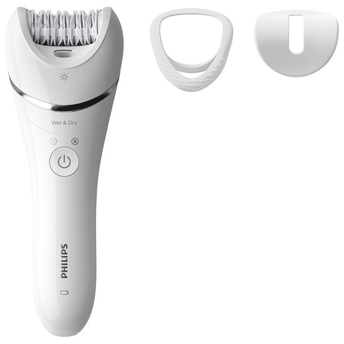 Philips BRE700-00 Serie 8000 Epilatore Wet and Dry 32 Pinzette Ceramica Cordless 40 min autonomia colore Bianco Argento