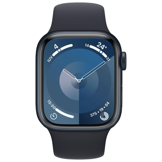 Apple MR8X3QL-A Watch Series 9 Smartwatch GPS 41mm Alluminio con Cinturino Sport M-L colore Mezzanotte