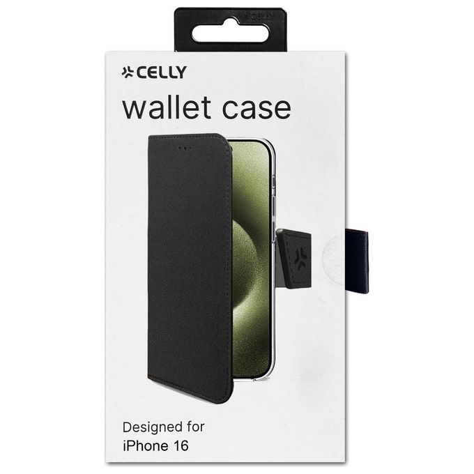 Celly Wally Case per iPhone 16 Nero
