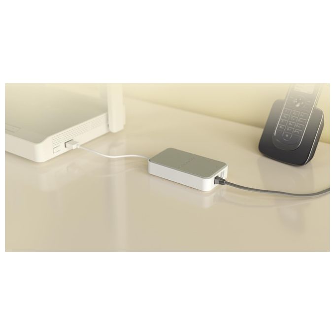 Keenetic KN-3110 Linear Adattatore VoIP 2 Porte FXS RJ11 USB Micro PBX SIP 10 Linee colore Bianco Grigio