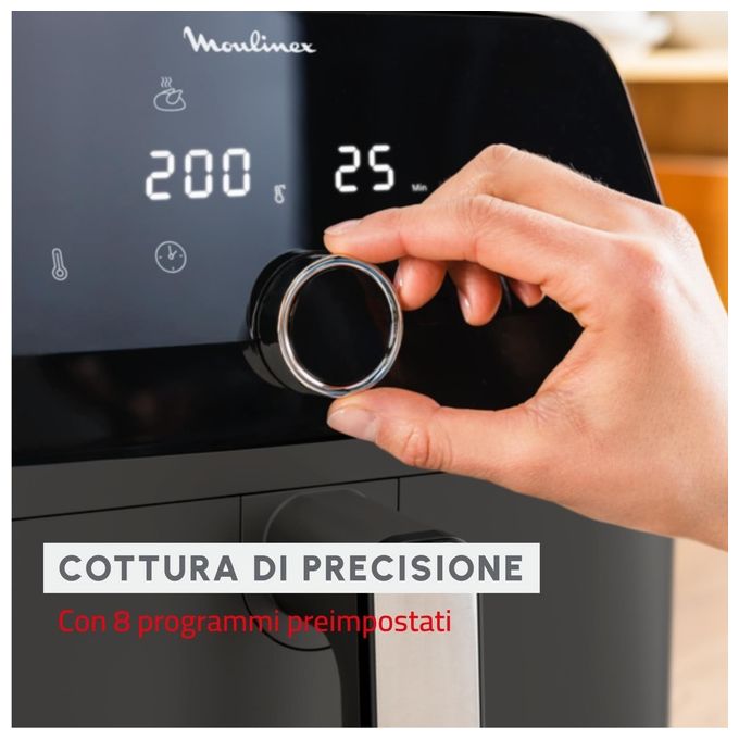 Moulinex EZ855HF0 Easy Fry Mega Friggitrice ad aria 7.5 L 2020 W 8 programmi Display LCD colore Grigio