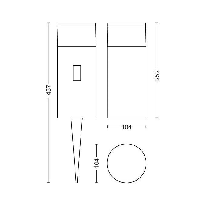 Philips Lighting Hue White And Color Calla Palo da Esterno Estensione Integrata 8W Nero