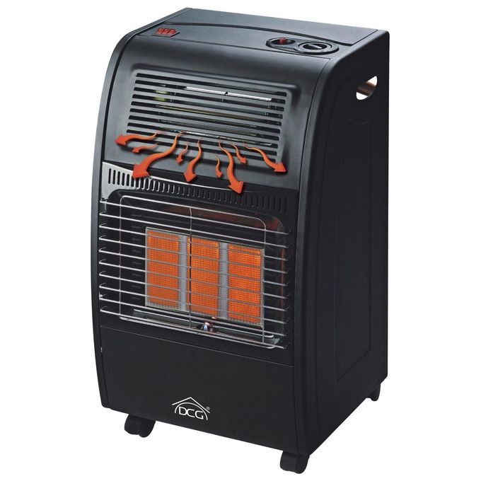 DCG GH09 Stufa a Gas Infrarossi 4200W GPL Gas Naturale 3 Piastre Ceramiche per ambienti fino a 80 m² colore Nero