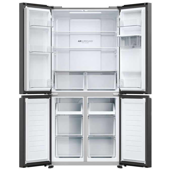 Haier HCR3818EWPT Cube 83 Frigorifero Americano Side by Side 463 L 181,5 cm Classe E 35 dB Total No Frost Dispenser Acqua colore Antracite