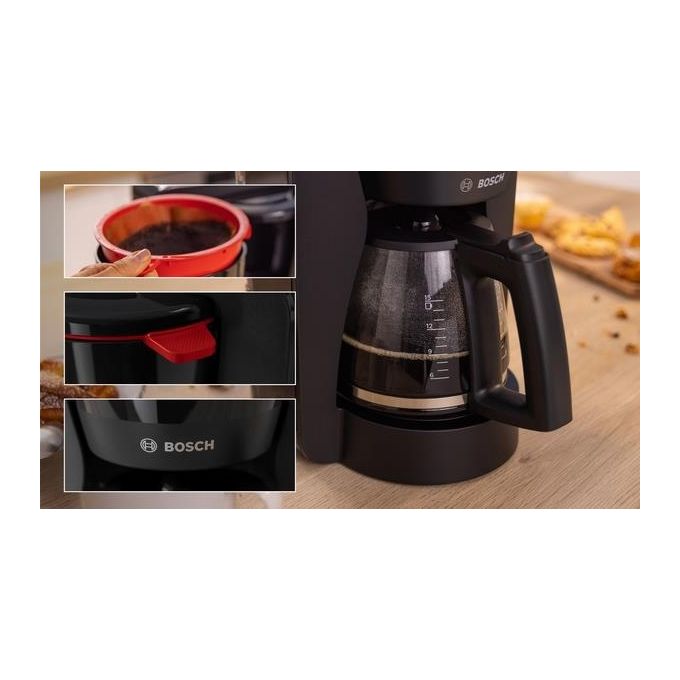 Bosch TKA2M114 Macchina da caffe' Manuale 1,25 L 15 tazze Funzione Mantieni al Caldo colore Rosso 1200