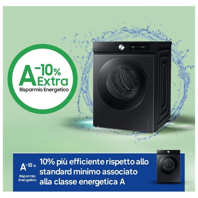 Samsung WD11DB7B85GBU3 Bespoke AI Lavasciuga Frontale 11-6 Kg 1400 rpm Classe D Ecodosatore AI Wash Wi-Fi (85x60x60 cm) colore Nero